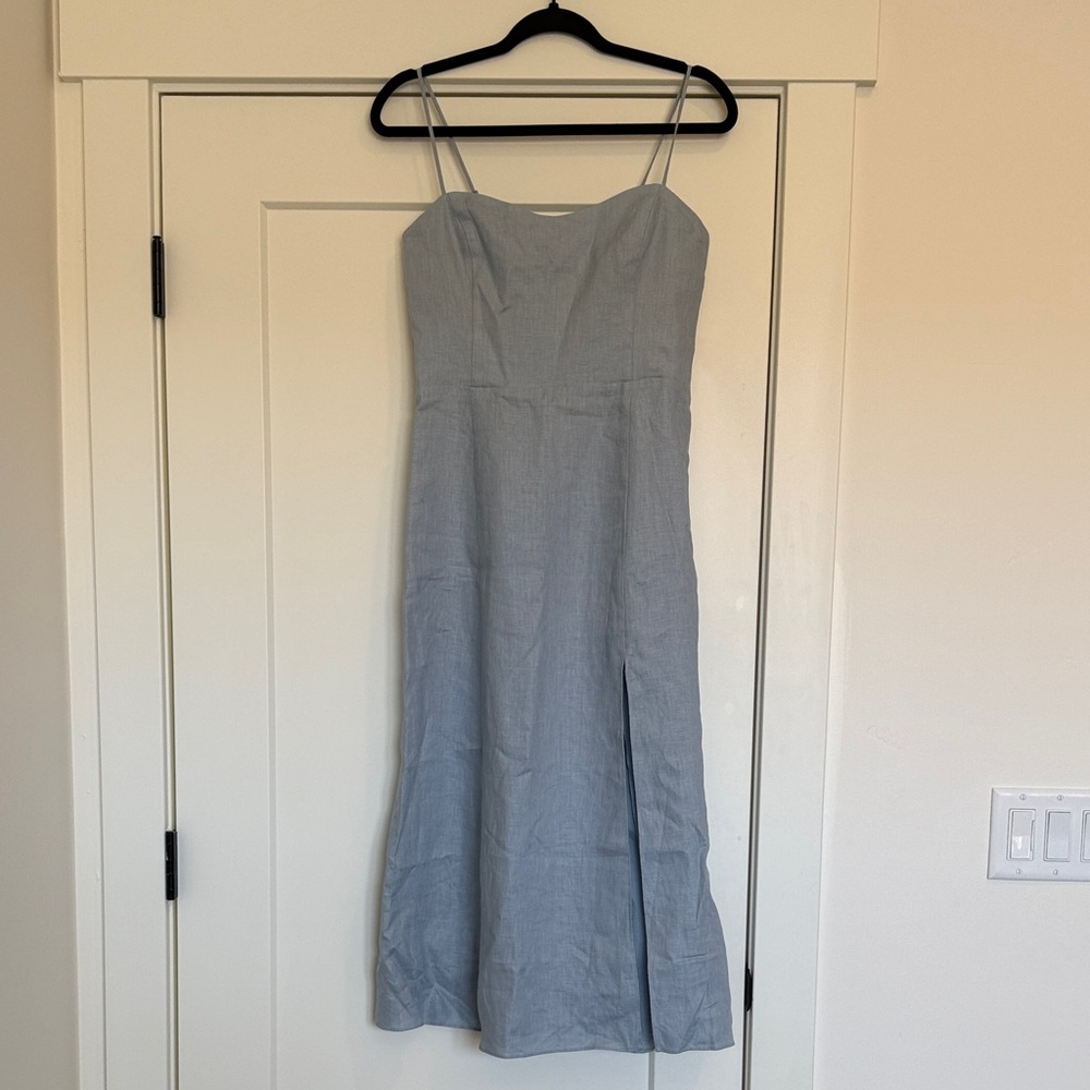 Aritzia Light Blue Midi Dress with Spaghetti Straps